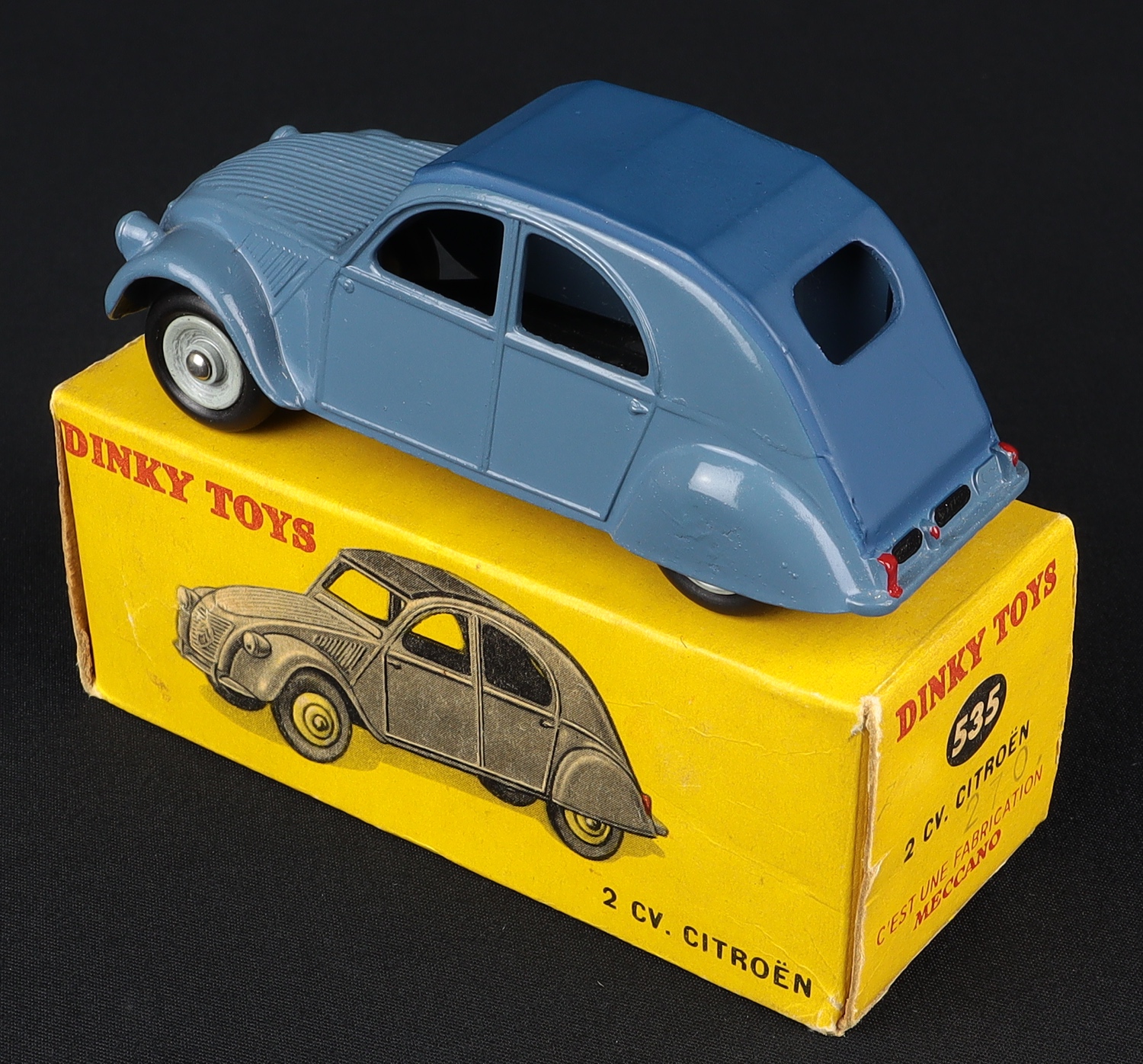 DINKY TOYS meccano origine France Citroën 2 cv voiture miniature 1/43 DINKY TOYS meccano origine France Citroën 2 cv voiture miniature 1/43