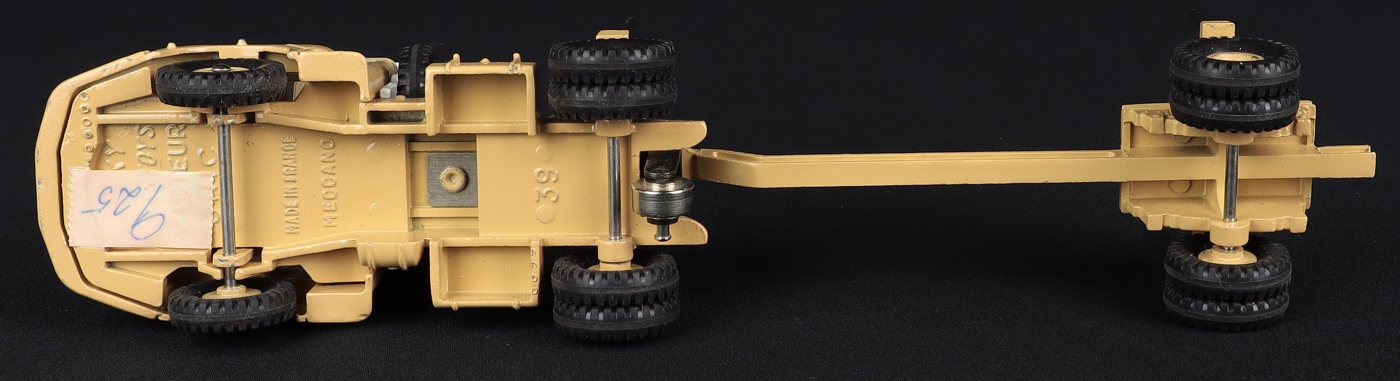 DINKY SUPERTOYS 1/43 TRACTEUR UNIC SAHARIEN Avec SEMI Remorque Porte Tubes Pipe Line Ref 893