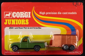 Corgi juniors 2503 land rover horse box dd344 front