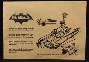 Corgi dealer accessory demonstration packet 24205 corhi 267 batmobile missiles ee7 pack