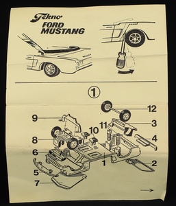 Tekno models 834 mustang coupe ee388 leaflet