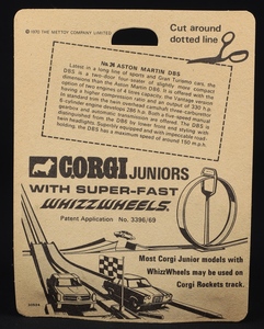 Corgi juniors 24 aston martin dbs ff683 back