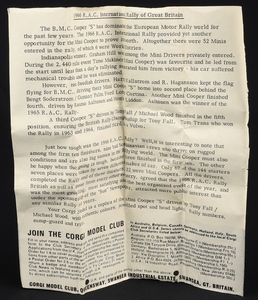 Corgi toys 333 mini cooper s sun rally mini gg792 leaflet