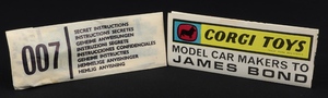 Corgi toys 261 james bond aston martin db5 jj523 instructions 1