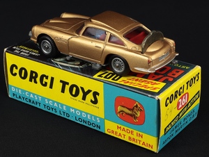 Corgi toys 261 james bond's aston martin s679 extra bandits corgi 1966 catalogue jj765 back