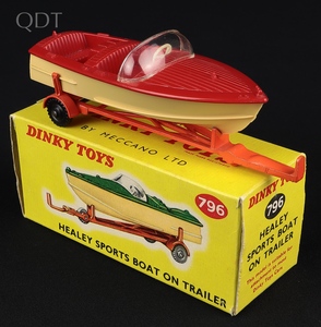 Dinky toys 796 healey sports boat trailer jj832 front