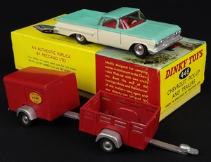 Dinky toys 448 chevrolet pick up trailers jj886 back