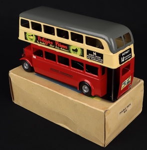 Tri ang minic 52m push & go double decker bus kk101 back