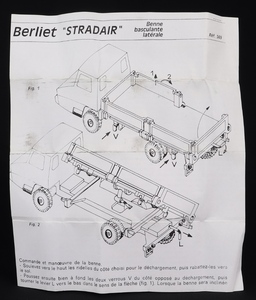 French dinky toys 569 berliet stradair side tipper kk129 leaflet