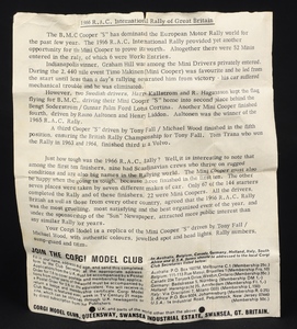 Corgi toys 333 sun rally mini kk160 leaflet