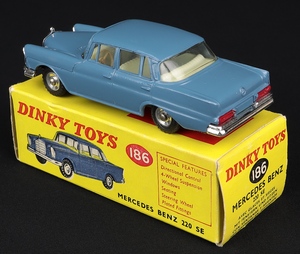 Dinky toys 186 mercedes benz 220 se kk188 back
