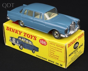 Dinky toys 186 mercedes benz 220 se kk188 front