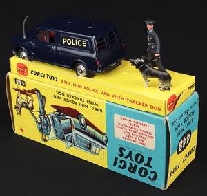 Corgi toys 448 bmc mini police van tracker dog kk220 back