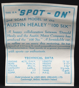 Spot on 105 austin healey 100 six kk279 leaflet