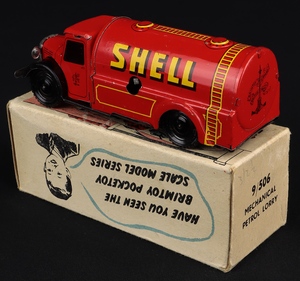 Brimtoy pocketoy 9:506 mechanical petrol lorry kk629 back