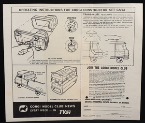 Corgi toys gift set 24 constructor set kk797 leaflet