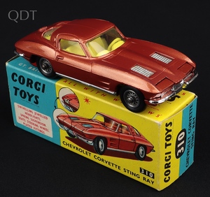Corgi toys 310 chevrolet corvette stingray kk833 front