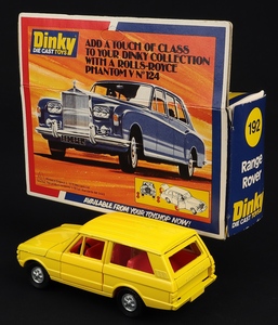 Dinky toys 192 range rover kk885 back