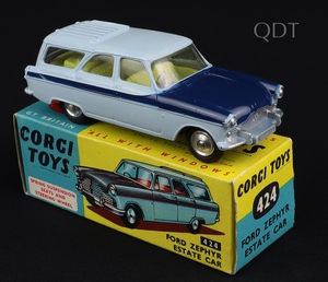 Corgi toys 424 ford zephyr police car kk926 front
