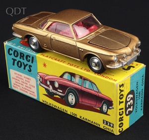 Corgi toys 239 1 volkswagen karmann ghia kk930 front