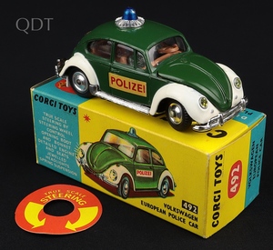 Corgi toys 492 vw european police car polizei kk956 front