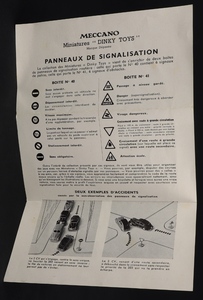 French dinky toys 40 traffic signs town ll235 leaflet