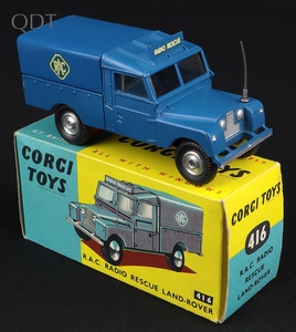 Corgi toys 416 rac radio rescue landrover ll352 front