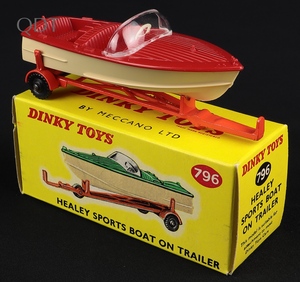 Dinky toys 796 healey sports boat trailer ll655 front