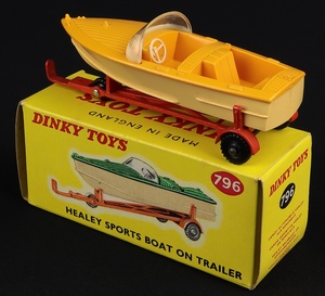 Dinky toys 796 healey sports boat trailer ll656 back