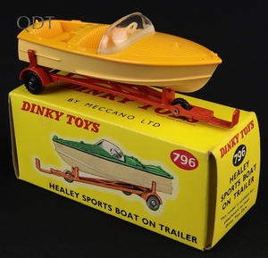 Dinky toys 796 healey sports boat trailer ll656 front