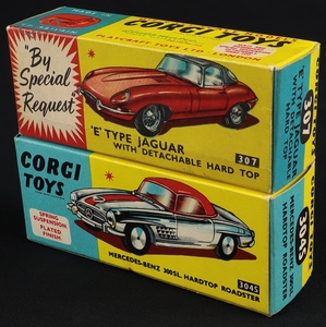 Corgi toys 304s 1 mercedes roadster 307 e type jaguar ll667 front