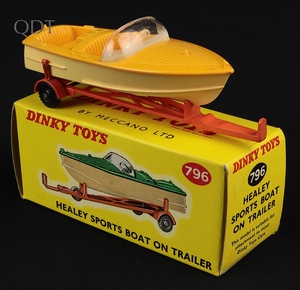 Dinky toys 796 healey sports boat on trailer ll719 front