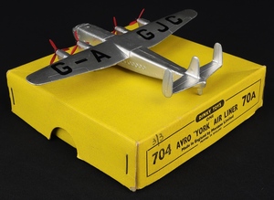 Dinky toys 70a 704 avro new york air liner ll805 back